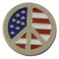 Peace Symbol with American Flag Lapel Pin